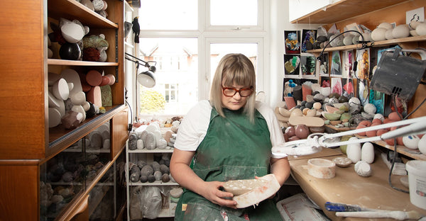 Vic Wright working in her studio
