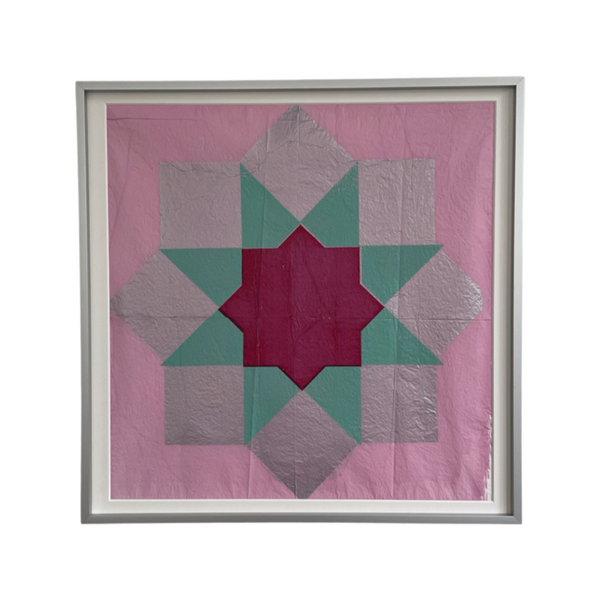 Star in Pink Sky by Josine Bradbear, mono print in aluminium frame