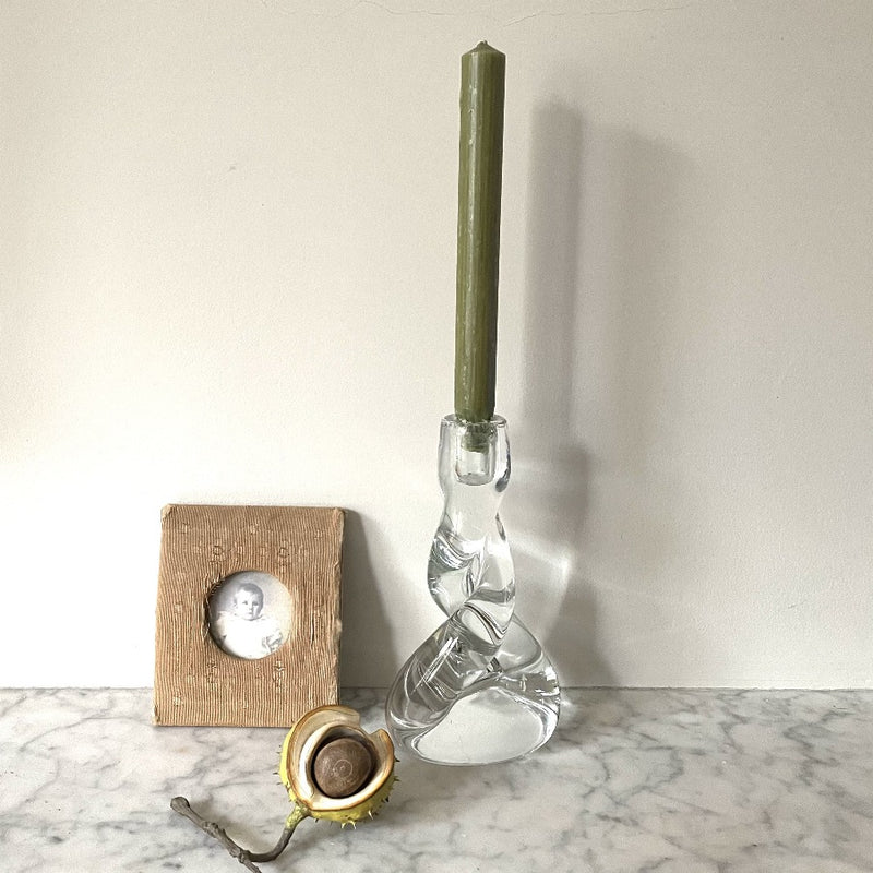  A Heavy Twisted Glass Candlestick