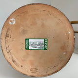 French ceramic lamp base, mustard with blue shade