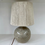 French Table light, enamelled stoneware base with rope shade