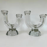Heavy crystal candlesticks