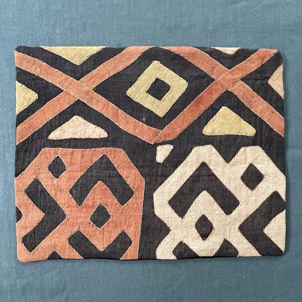 Beautiful vintage African Kuba Cloth cushion, 40x50cm, use to add an instant refresh the decoration scheme of your living space and dress your sofa.