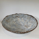 Stoneware large bowl, thrown and hand-coiled, beautiful decorative object, ideal table centrepiece