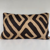 Beautiful vintage African Kuba Cloth cushion cover, 30 x 50cm, use to add an instant refresh the decoration scheme of your living space and dress your sofa.