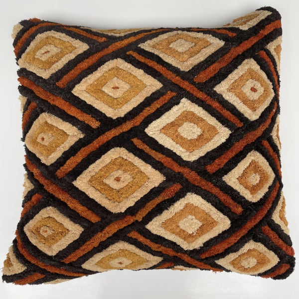 Beautiful vintage African Shoowa Cloth cushion cover, 50x50 cm., use to add an instant refresh the decoration scheme of your living space and dress your sofa.
