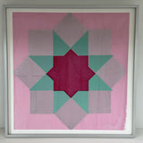 Star in Pink Sky by Jo Peach, mono print in aluminium frame