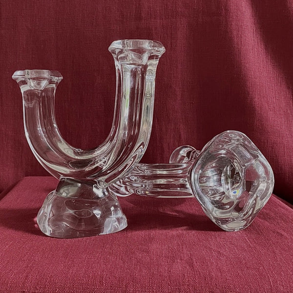 Heavy crystal candlesticks 