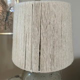 French Table light, enamelled stoneware base with rope shade