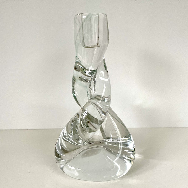 A Heavy Twisted Glass Candlestick