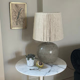 French Table light, enamelled stoneware base with rope shade