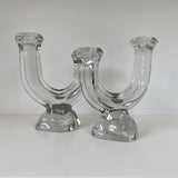 Candlesticks in heavy crystal 
