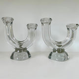 Heavy crystal candlesticks 