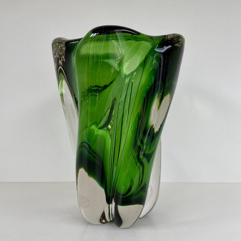Stunning Heavy Emerald Green Vase