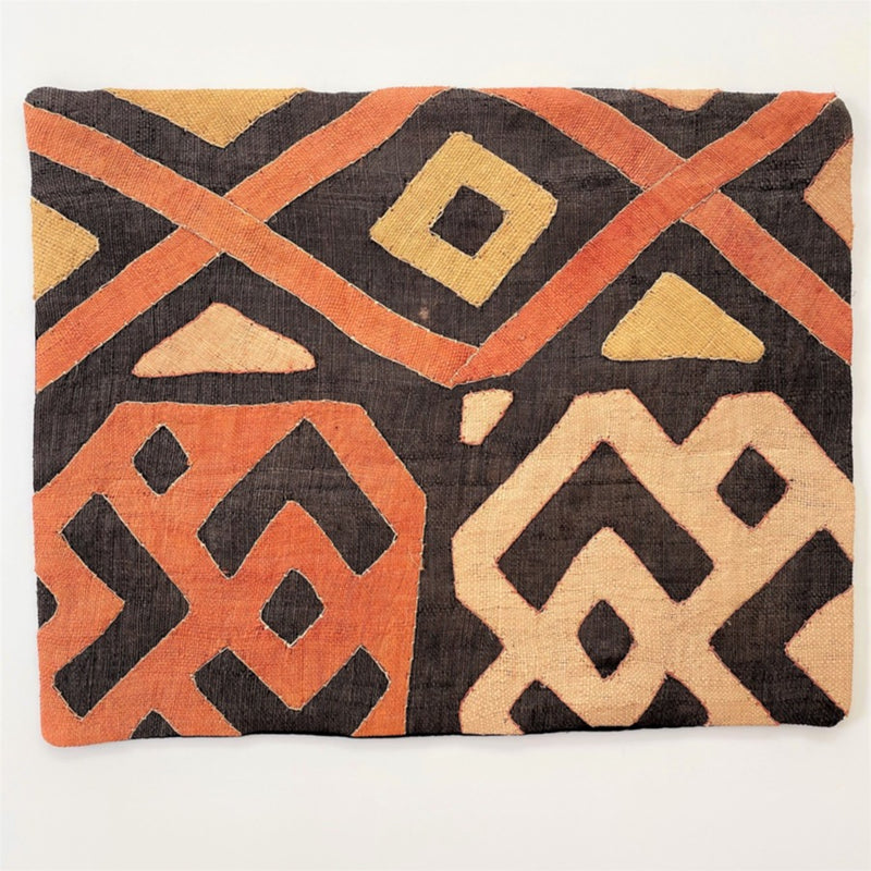 Beautiful vintage African Kuba Cloth cushion, 40x50cm, use to add an instant refresh the decoration scheme of your living space and dress your sofa.