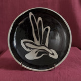 Small Brown Bowl with off-white abstract detail