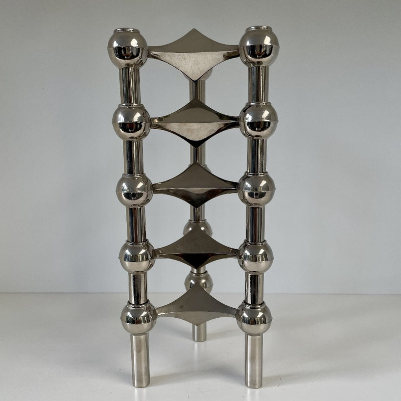 Stoff Chrome Candlesticks/holders five pieces can be arranged in many ways.