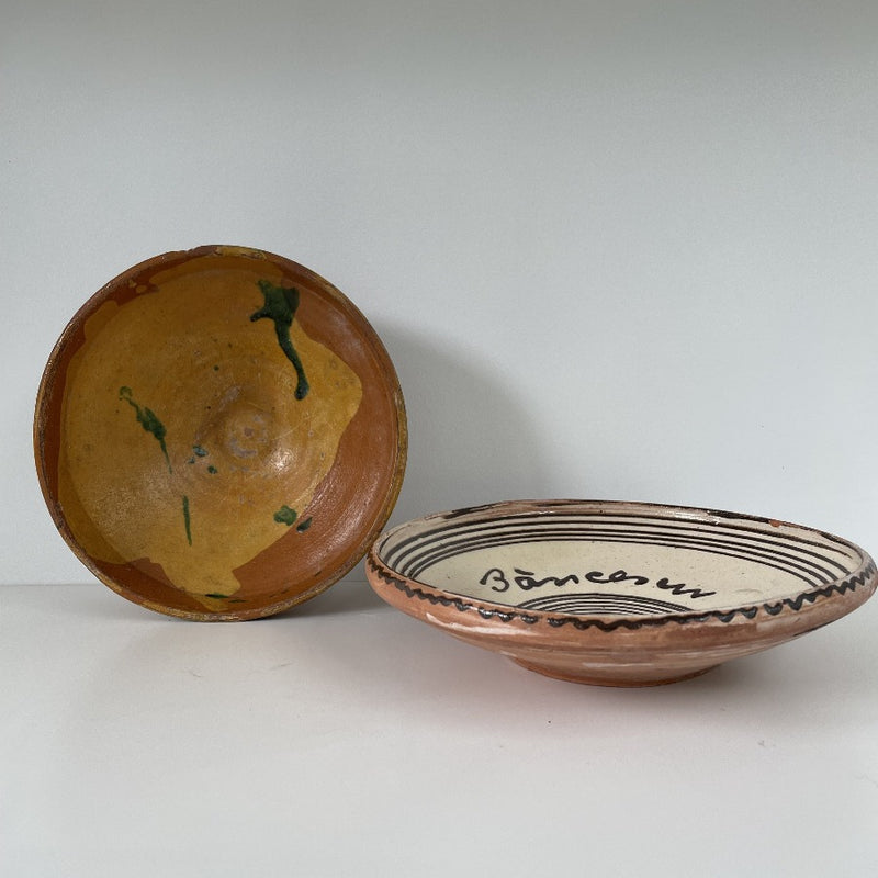 Pretty Antique Pottery Bowls Central European.