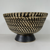 Pretty French Bowl with Green Glazed interior and Brown textured exterior