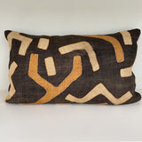 Beautiful vintage African Kuba Cloth cushion cover, 30 x 50cm, use to add an instant refresh the decoration scheme of your living space and dress your sofa.