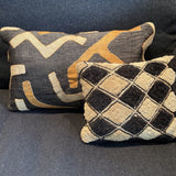 Beautiful vintage African Kuba Cloth cushion cover, 30 x 50cm, use to add an instant refresh the decoration scheme of your living space and dress your sofa.