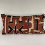 Beautiful vintage African Kuba Cloth cushion, 30 x 60cm, use to add an instant refresh the decoration scheme of your living space and dress your sofa.